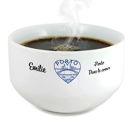 Bol petit déjeuner personnalisable Ville : Porto dans le coeur