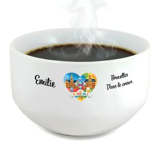 Bol petit déjeuner personnalisable Ville : Bruxelles dans le coeur