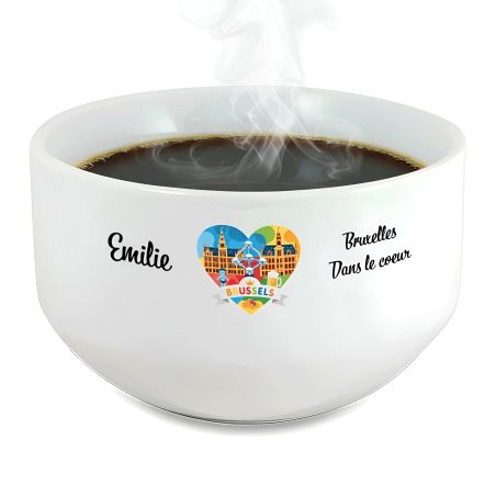 Bol petit déjeuner personnalisable Ville : Bruxelles dans le coeur