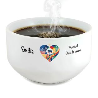 Bol petit déjeuner personnalisable Ville : Madrid dans le coeur
