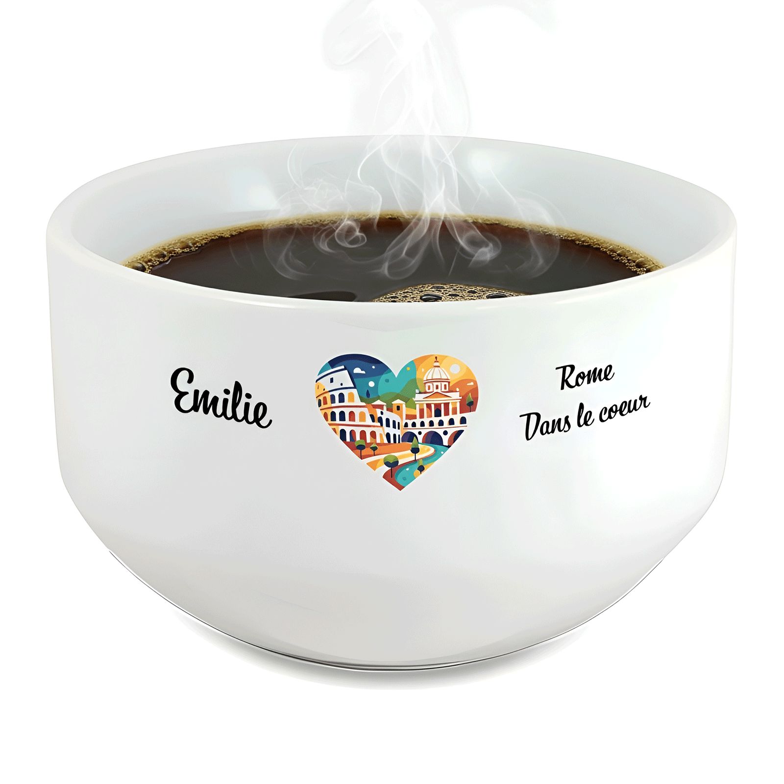 Bol petit déjeuner personnalisable Ville : Rome dans le coeur