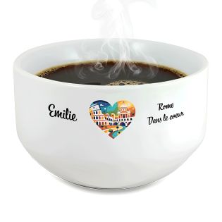 Bol petit déjeuner personnalisable Ville : Rome dans le coeur