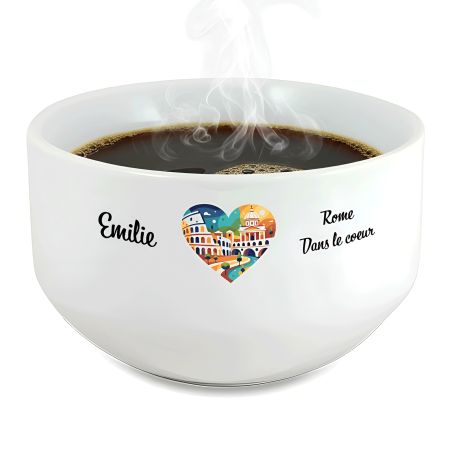Bol petit déjeuner personnalisable Ville : Rome dans le coeur