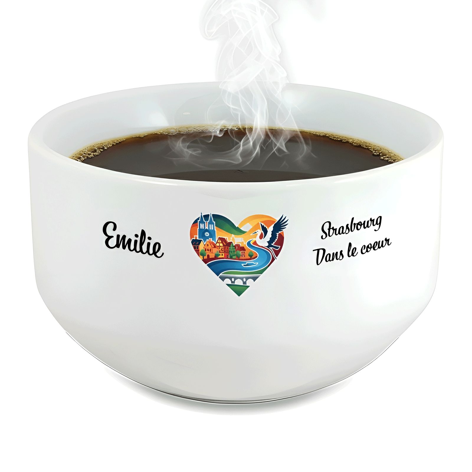 Bol petit déjeuner personnalisable Ville : Strasbourg dans le coeur