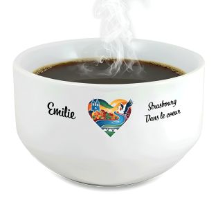 Bol petit déjeuner personnalisable Ville : Strasbourg dans le coeur