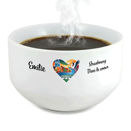 Bol petit déjeuner personnalisable Ville : Strasbourg dans le coeur