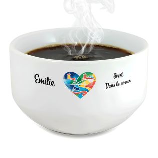 Bol petit déjeuner personnalisable Ville : Brest dans le coeur
