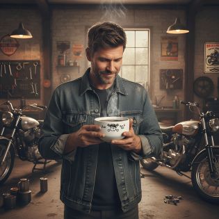 Bol petit déjeuner personnalisable Humour : Born To Ride