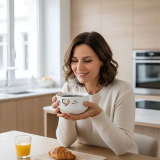 Bol petit déjeuner personnalisable Ville : Lyon dans le coeur