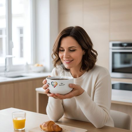 Bol petit déjeuner personnalisable Ville : Lyon dans le coeur