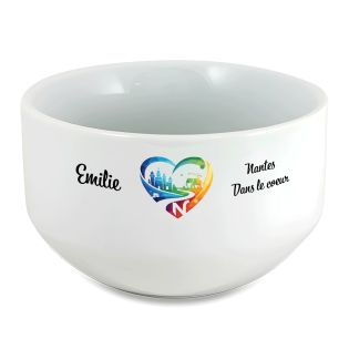 Bol petit déjeuner personnalisable Ville : Nantes dans le coeur