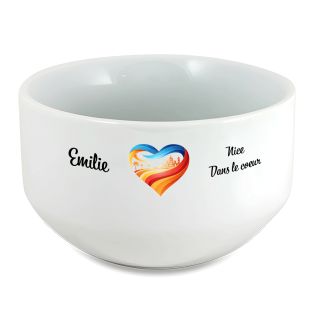 Bol petit déjeuner personnalisable Ville : Nice dans le coeur