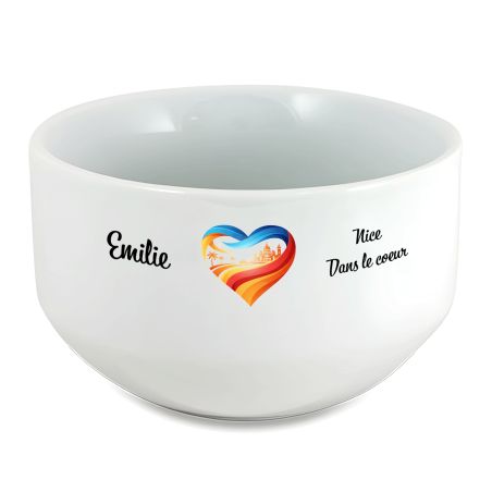 Bol petit déjeuner personnalisable Ville : Nice dans le coeur