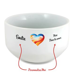 Bol petit déjeuner personnalisable Ville : Nice dans le coeur