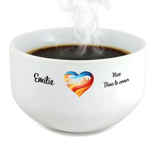 Bol petit déjeuner personnalisable Ville : Nice dans le coeur