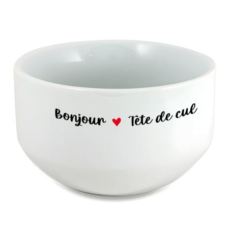 Bol petit déjeuner humoristique : Bonjour 
