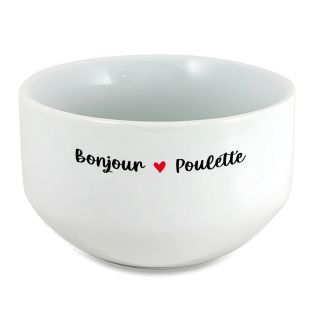 Bol petit déjeuner humoristique : Bonjour Poulette