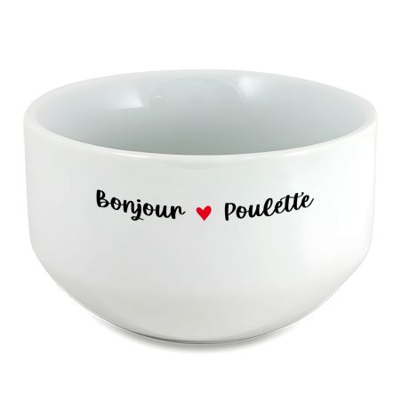 Bol petit déjeuner humoristique : Bonjour Poulette