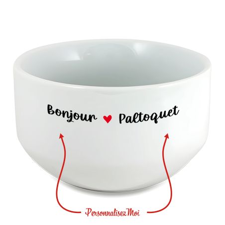 Bol petit déjeuner humoristique personnalisé : Bonjour