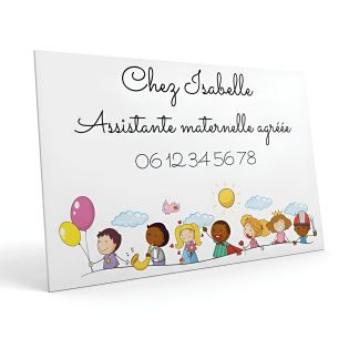 Plaque Assistante maternelle agréée personnalisée - Plaque rue Nounou pour boite aux lettres format 12 x 8 cm - Modèle Tribu