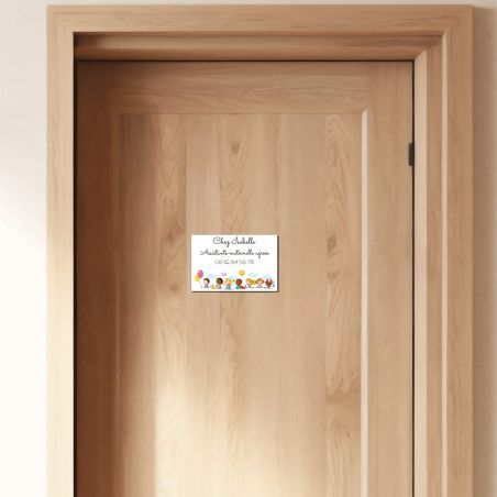 Plaque Assistante maternelle agréée personnalisée - Plaque rue Nounou pour boite aux lettres format 12 x 8 cm - Modèle Tribu