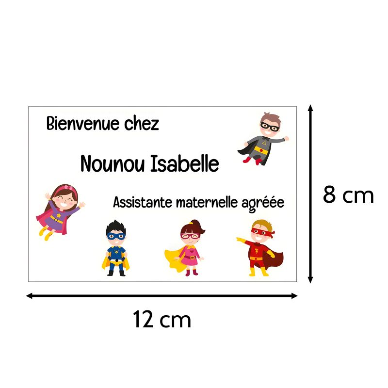 Plaque Assistante Maternelle Agréée 15x20 Cm - Panneau Porte Nounou Personnalisable
