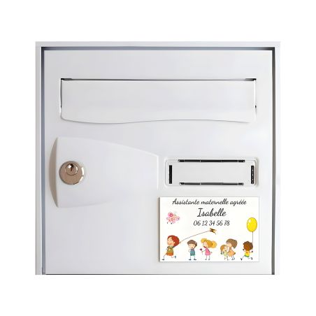 Plaque Nourrice à personnaliser pour boite aux lettres - Plaque maison assistante maternelle personnalisable - Modèle Enfants