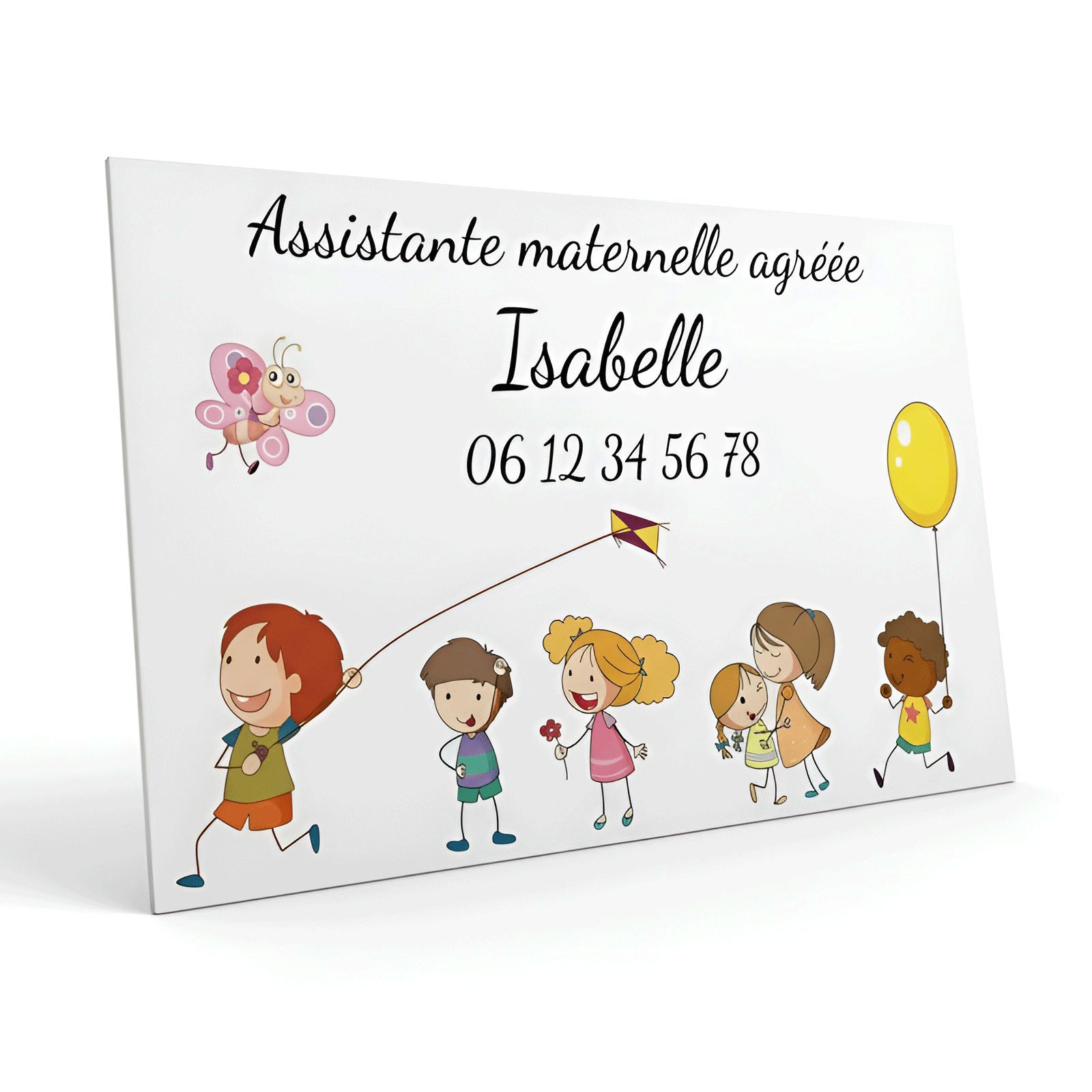 Plaque Nourrice à personnaliser pour boite aux lettres - Plaque maison assistante maternelle personnalisable - Modèle Enfants