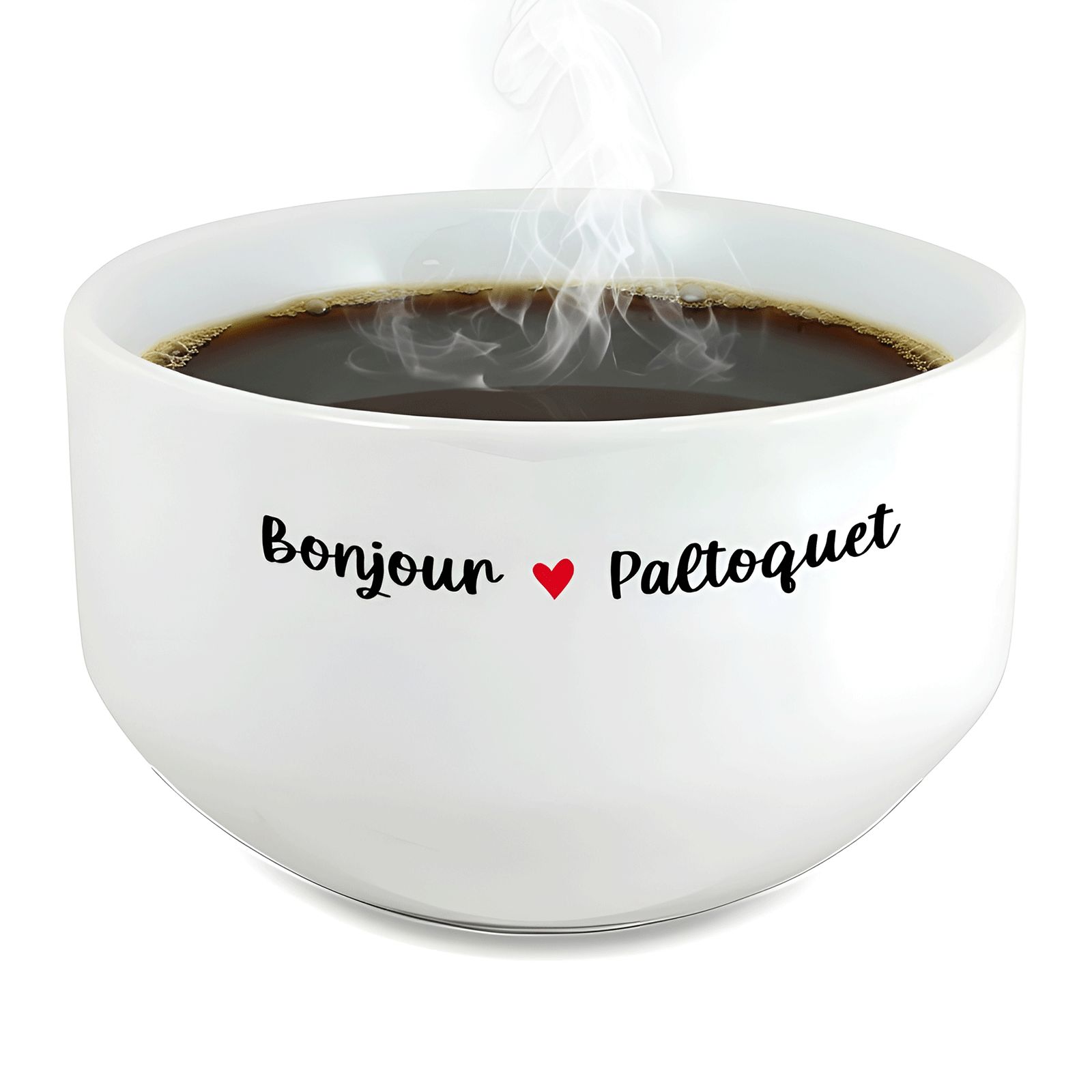 Bol petit déjeuner personnalisé céramique blanche - message humoristique ou tendre - 600 ml, micro-ondes et lave-vaisselle compa
