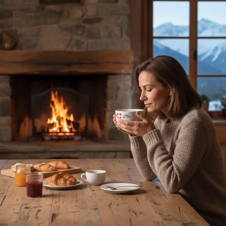 Bol petit déjeuner personnalisable Région : La Savoie dans le coeur - Bol céramique blanc - 600 ml. Compatible micro-ondes et la