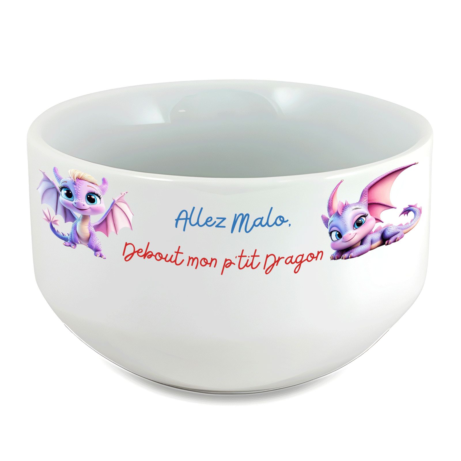 copy ofcopy ofBol petit-déjeuner enfant personnalisé prénom Astronaut - Bol céramique blanche - Décor espace ludique - 600 m