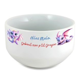 copy ofcopy ofBol petit-déjeuner enfant personnalisé prénom Astronaut - Bol céramique blanche - Décor espace ludique - 600 m