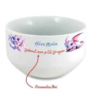 copy ofcopy ofBol petit-déjeuner enfant personnalisé prénom Astronaut - Bol céramique blanche - Décor espace ludique - 600 m