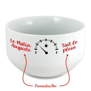 copy ofBol petit déjeuner personnalisé céramique blanche - message humoristique ou tendre - 600 ml, micro-ondes et lave-vaisse