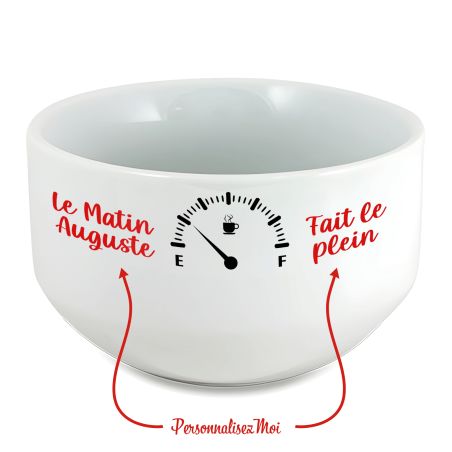 copy ofBol petit déjeuner personnalisé céramique blanche - message humoristique ou tendre - 600 ml, micro-ondes et lave-vaisse
