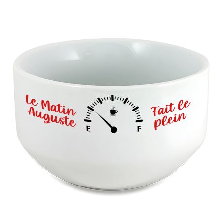 copy ofBol petit déjeuner personnalisé céramique blanche - message humoristique ou tendre - 600 ml, micro-ondes et lave-vaisse