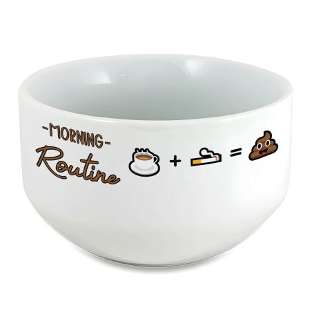 copy ofBol petit déjeuner personnalisé céramique blanche - message humoristique ou tendre - 600 ml, micro-ondes et lave-vaisse