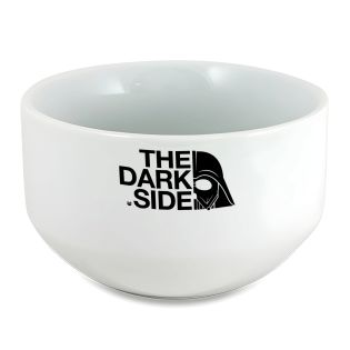 Bol petit déjeuner personnalisé céramique blanche - message humoristique The Dark Side - 600 ml. Compatible micro-ondes et lave-