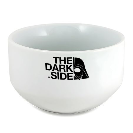Bol petit déjeuner personnalisé céramique blanche - message humoristique The Dark Side - 600 ml. Compatible micro-ondes et lave-