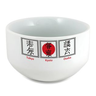 Bol petit déjeuner personnalisé céramique blanche - Pays Japon Triptyque - 600 ml. Compatible micro-ondes et lave-vaisselle