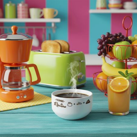 copy ofBol petit déjeuner personnalisé céramique blanche - message humoristique ou tendre - 600 ml, micro-ondes et lave-vaisse