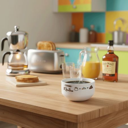 copy ofBol petit déjeuner personnalisé céramique blanche - message humoristique ou tendre - 600 ml, micro-ondes et lave-vaisse