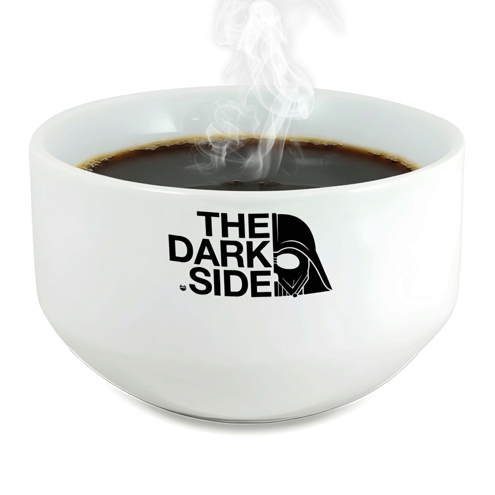 Bol petit déjeuner céramique blanche - message humoristique The Dark Side - 600 ml. Compatible micro-ondes et lave-vaisselle