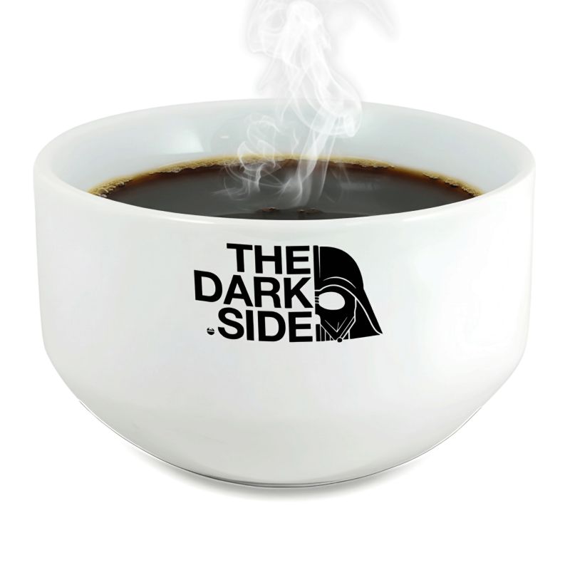 Bol petit déjeuner céramique blanche - message humoristique The Dark Side - 600 ml. Compatible micro-ondes et lave-vaisselle Bol petit déjeuner céramique blanche - message humoristique The Dark Side - 600 ml. Compatible micro-ondes et lave-vaisselle