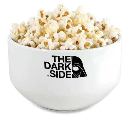 Bol petit déjeuner céramique blanche - message humoristique The Dark Side - 600 ml. Compatible micro-ondes et lave-vaisselle