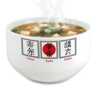 Bol petit déjeuner céramique blanche - Pays Japon Triptyque - 600 ml. Compatible micro-ondes et lave-vaisselle