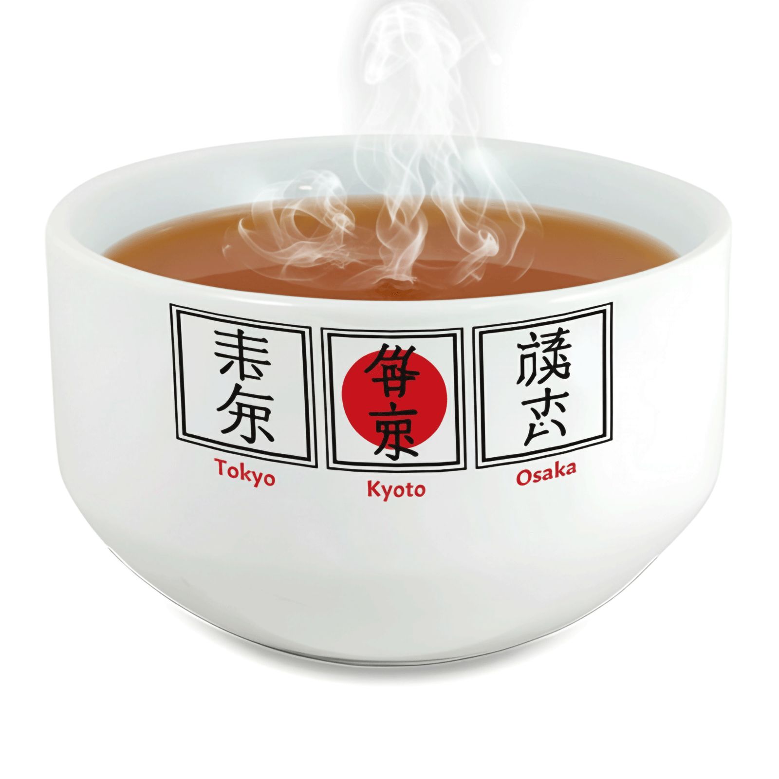 Bol petit déjeuner céramique blanche - Pays Japon Triptyque - 600 ml. Compatible micro-ondes et lave-vaisselle