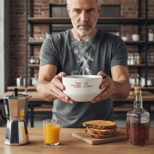 Bol petit déjeuner personnalisé céramique blanche - message humoristique Bonne humeur - 600 ml. Compatible micro-ondes et lave-v