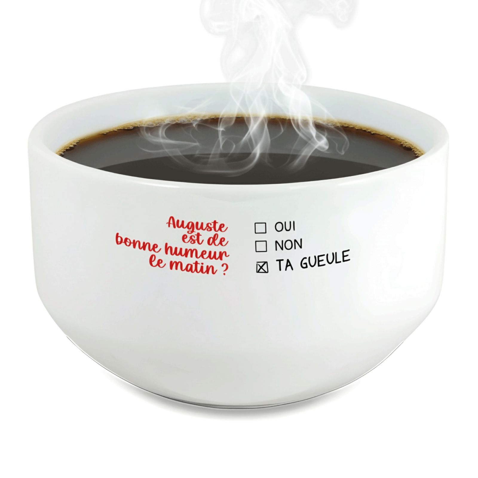copy ofcopy ofBol petit déjeuner personnalisé céramique blanche - message humoristique ou tendre - 600 ml, micro-ondes et la