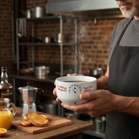 copy ofBol petit déjeuner personnalisé céramique blanche - message humoristique ou tendre - 600 ml, micro-ondes et lave-vaisse